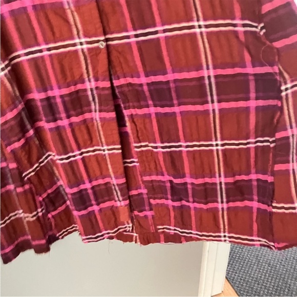 Free People Pink Plaid Outlaw Western Oversized Shirt Dress with Pockets! NWT - Picture 9 of 9